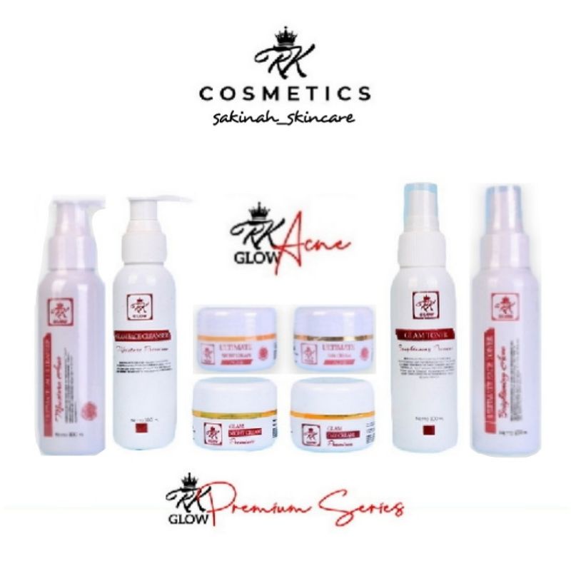 Face Cleanser / Pembersih Wajah RK Glow / Toner RK Glow / Cream Siang Malam RK Glow Premium Acne