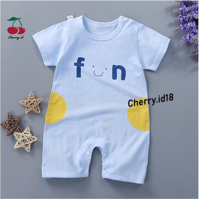 Cherry COD Jumper Kaos Bayi / Romper Bayi / Jumper Pendek Bayi Lucu Karakter J019