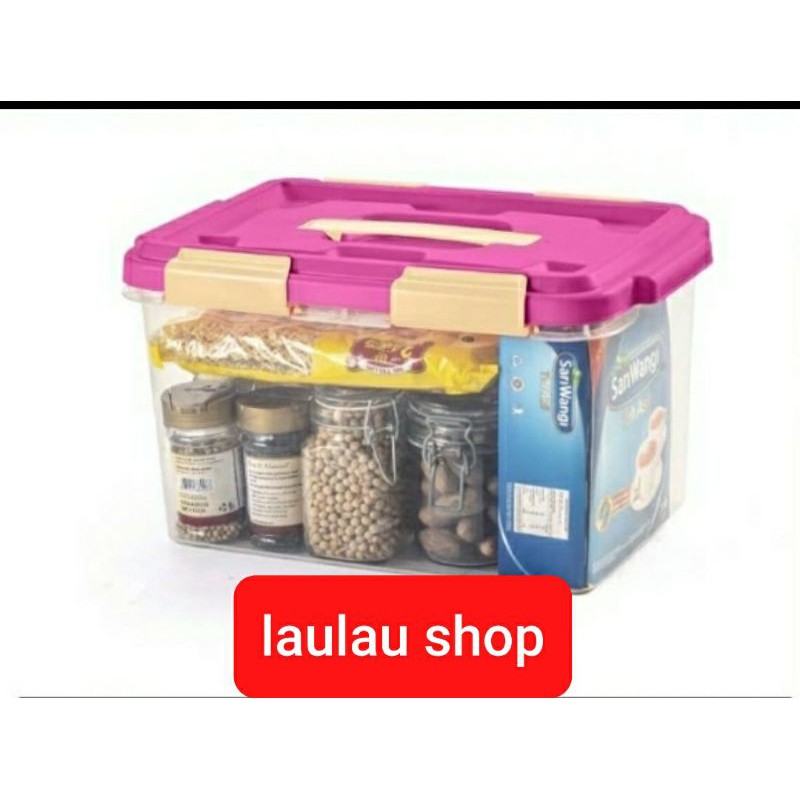 Box Container CB 15 Liter EZY (Empat Pengunci) / Kontainer Penyimpanan Barang Plastik Handy CB15