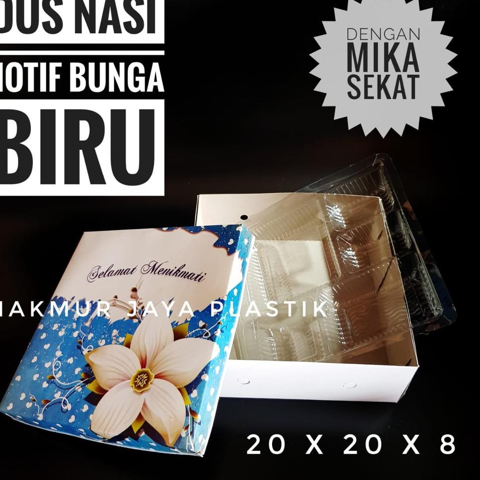 

Best Price [ DUS NASI 20 MOTIF + 50 PC ] DUS BOX NASI MOTIF UKURAN 20 X 20 DENGAN MIKA SEKAT DALAM ,