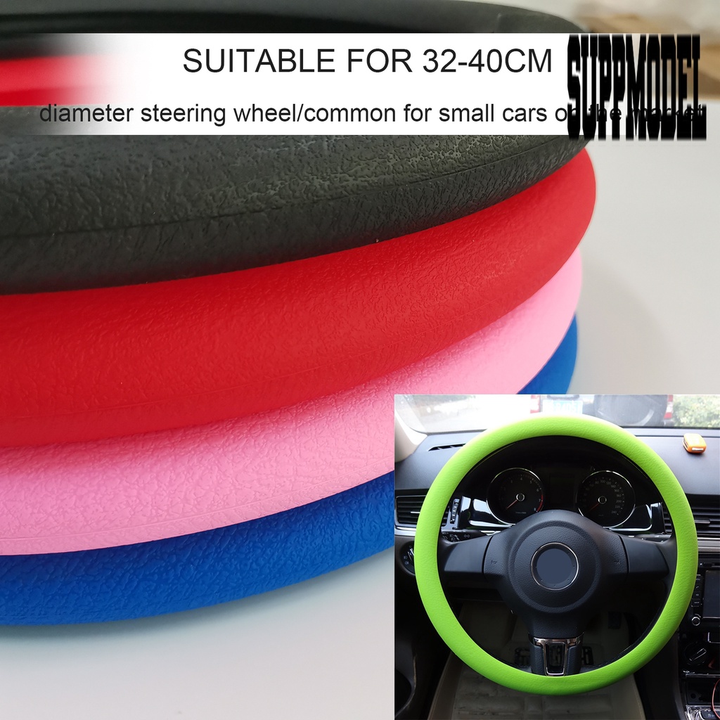 Cover Setir Mobil Universal Bahan Silikon Anti slip Warna Polos