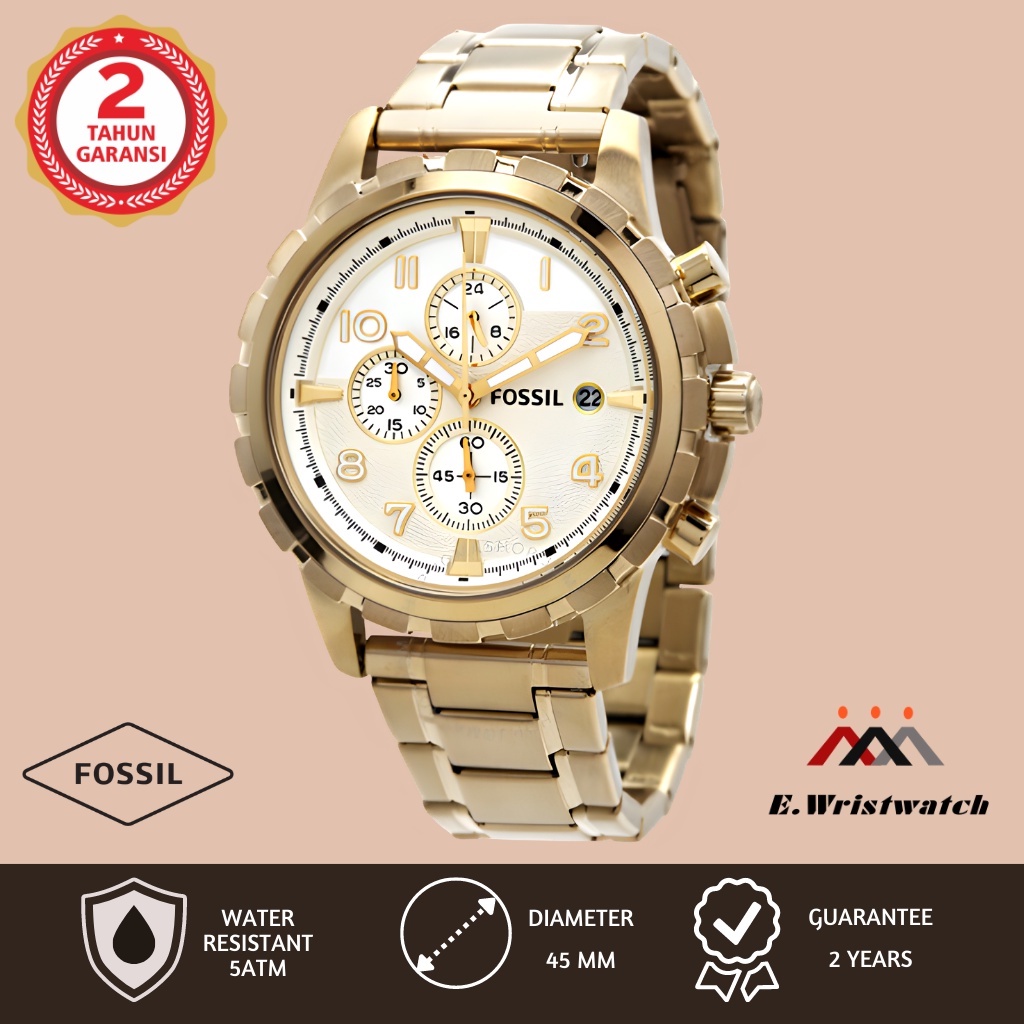 JAM TANGAN FOSSIL PRIA FOSSIL WATCH FS4867 GOLD ORIGINAL WATCH