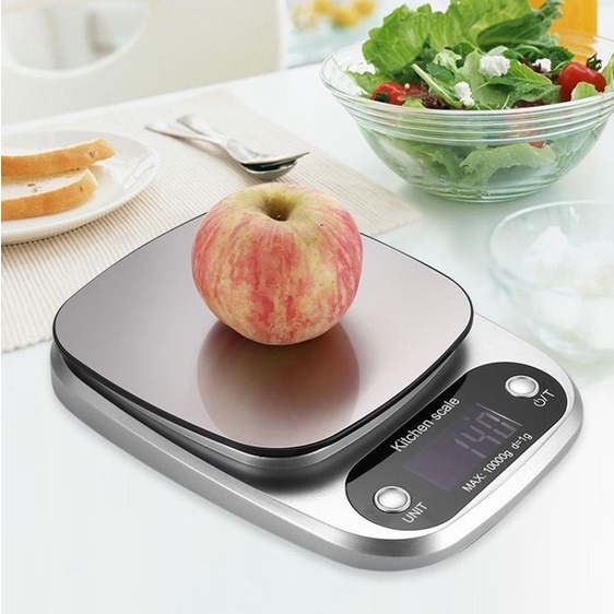 Digipounds Timbangan Dapur 10kg akurasi tinggi Digital elektronik Kitchen Scale 10kg 1g Upgrade Digital Food Scale 3kg 5kg 10kg High Capacity Accurate Weighing Stainless Steel Electronic Kitchen Scale Tare Digital Kitchen Scales,0.1G Precision Digital Kit