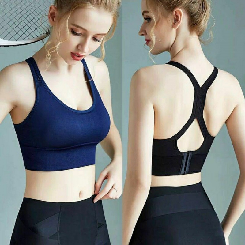 Alibaba1688 Bra Sport Gym Bra Olahraga Push Up Wanita Tanpa Kawat Elastis Sexy Import