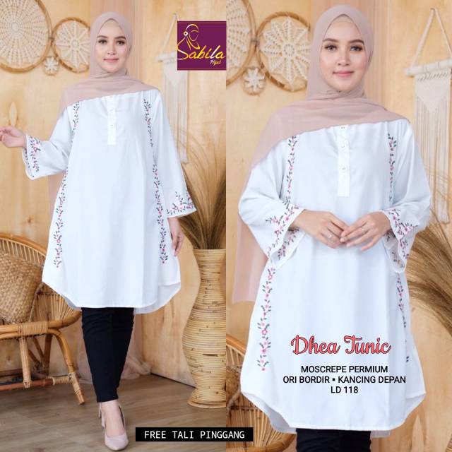 Dhea Tunik/Tunik Putih/Baju Putih/Baju Putih Jumbo/Tunik Putih Jumbo