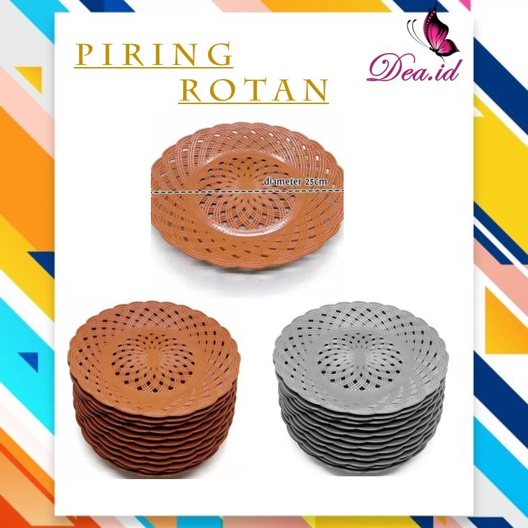 [DEASTORE] PIRING ANYAM ROTAN PLASTIK ( 1 KG = 24 PCS)