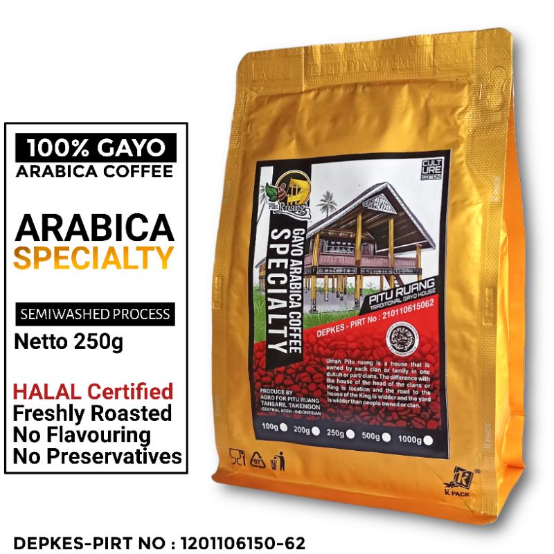 

Kopi Arabika Gayo Aceh Arabica Specialty Bubuk (250gr) 100% Asli Kopi Arabika Spesialty Gayo