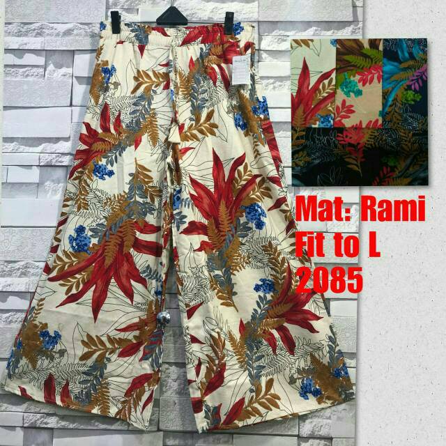 Celana kulot pendek wanita corak bunga2