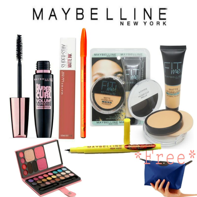 Paket Kosmetik Lengkap Fit Me - Paket Make Up Lengkap Murah  Super Set - 7 In 1 - Make Up Maybelline