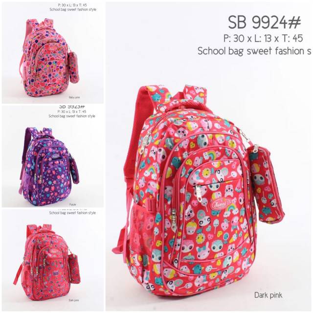 

READY STOCK SCHOOL BAG FREE PENCIL CASE