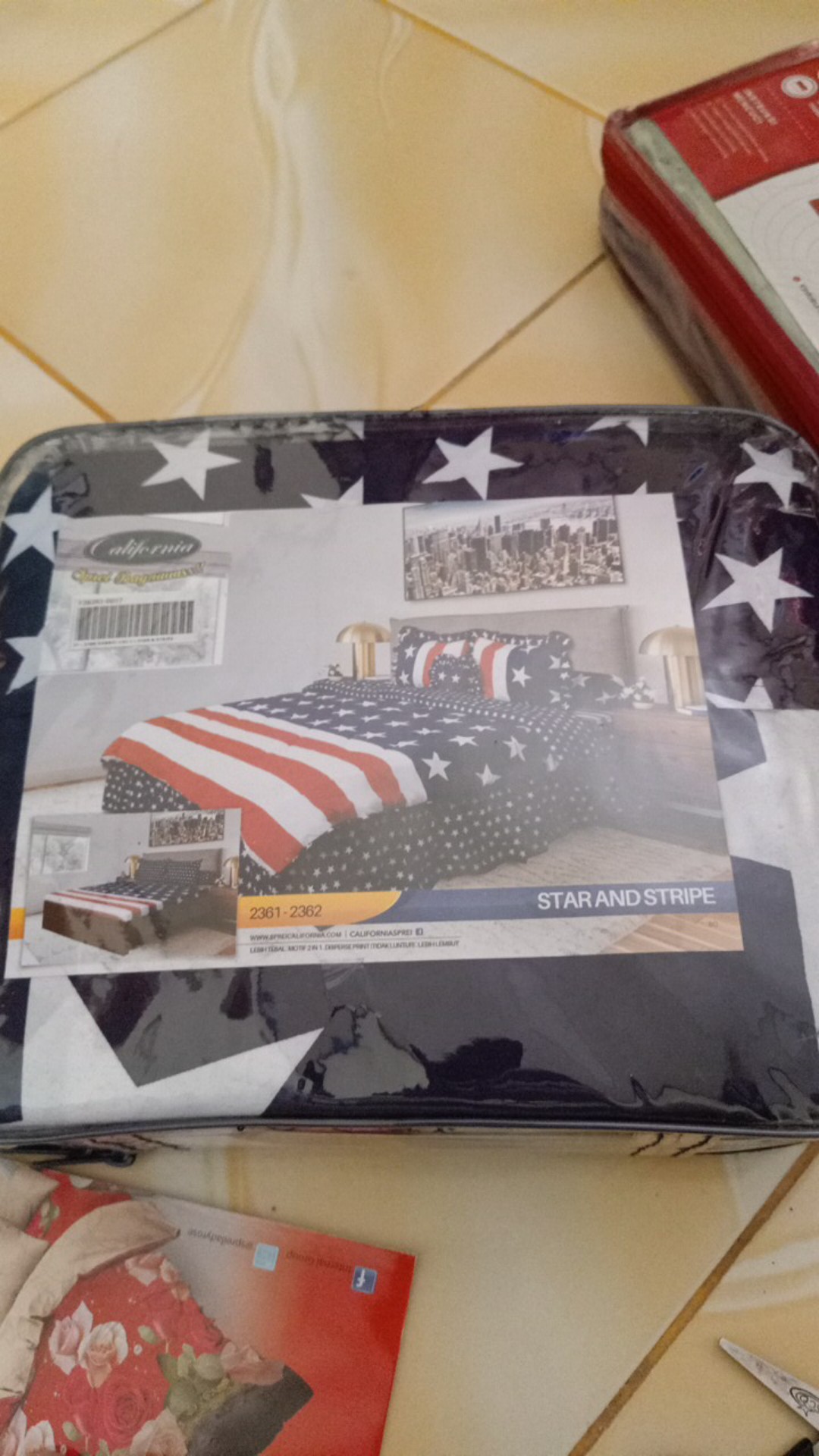 Id. California - Sprei Rumbai King Star And Stripe / Usa