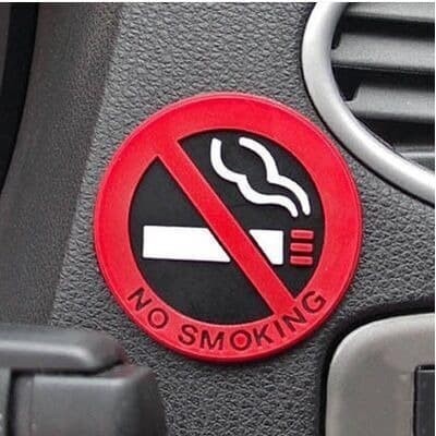 Emblem No Smoking Dilarang Merokok 3M Tinggal Pasang Interior Mobil