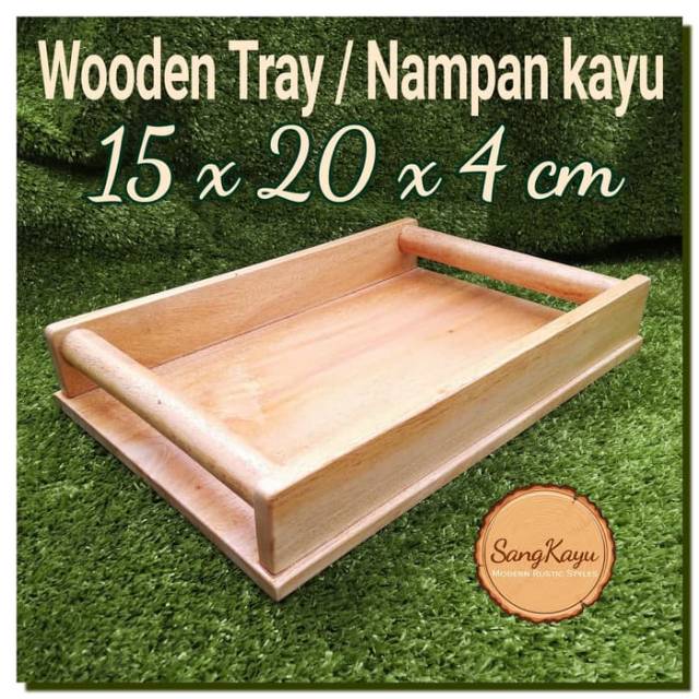 Wooden Tray 20x15x4 cm Nampan kayu dowel full kayu kotak seserahan