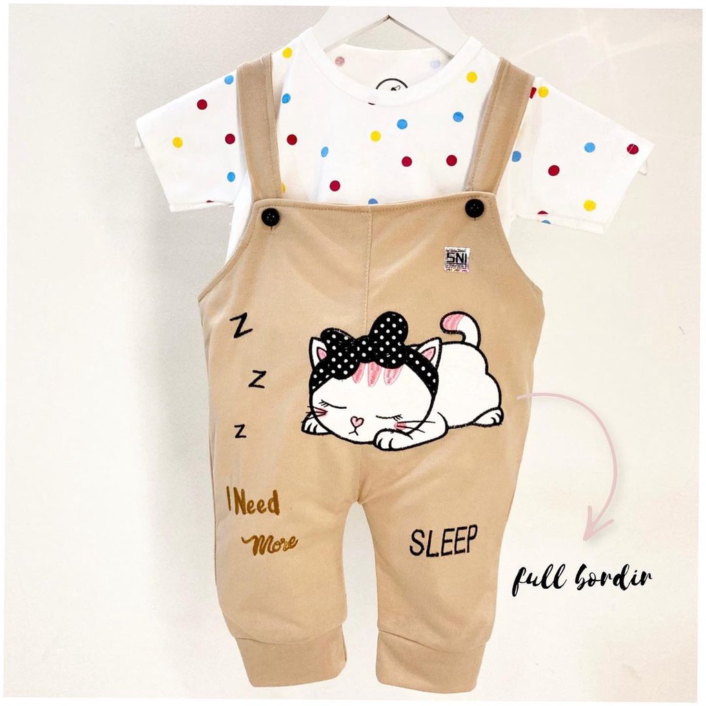 SLEEPING CAT / KITTENBELL JUMPER SET  Baju setelan jumper bandana sepatu pergi lucu fashion anak bayi perempuan