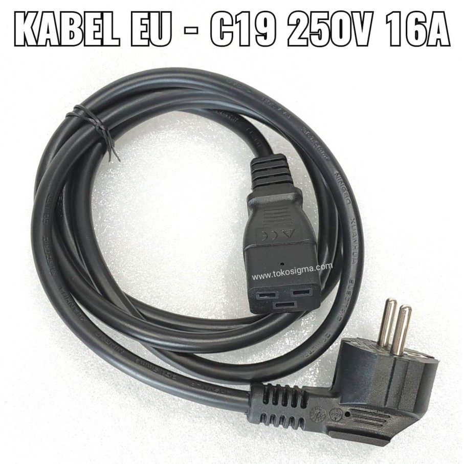 Kabel Power Cord 3 meter APC UPS PDU ATS EU to C19 Plug Schuko 3x1.5mm 16A