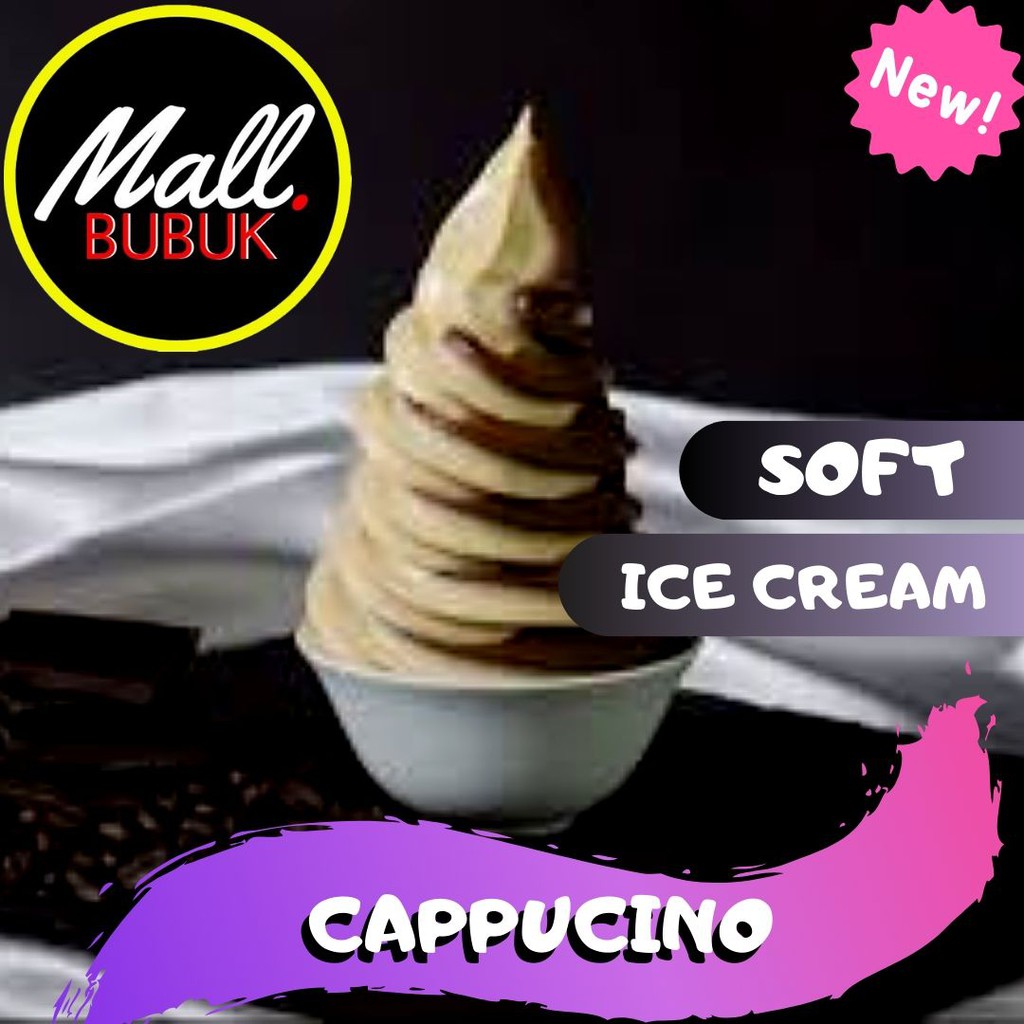 

SOFT ICE CREAM rasa CAPPUCINO 1Kg - Bubuk SOFT ICE CREAM rasa CAPPUCINO mb