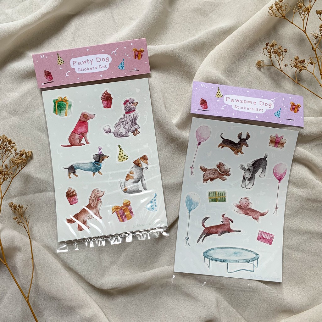 

[Artopia] Cute Dog Stickers by STAMP AND PAPER / Puppy Stiker DIY Journal Jurnal Paw