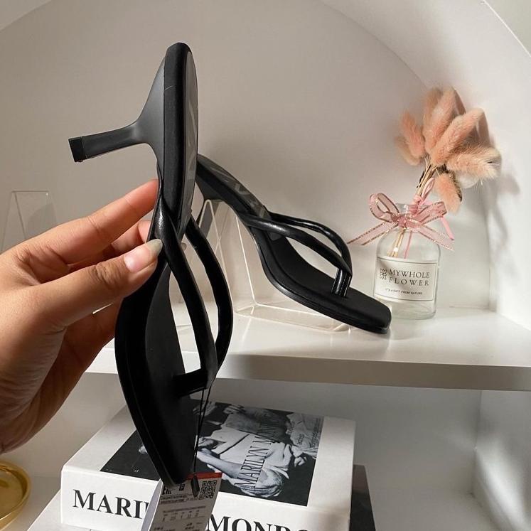 Terbaru.. Heels Zara Original Leather Strappy Sandals