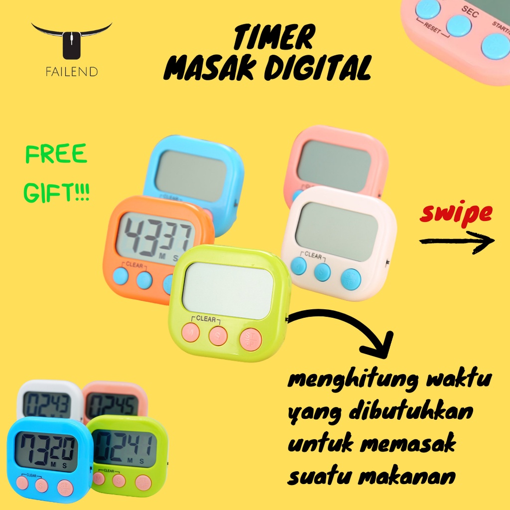 Digital Kitchen Timer Dapur Alarm Stopwatch Masak