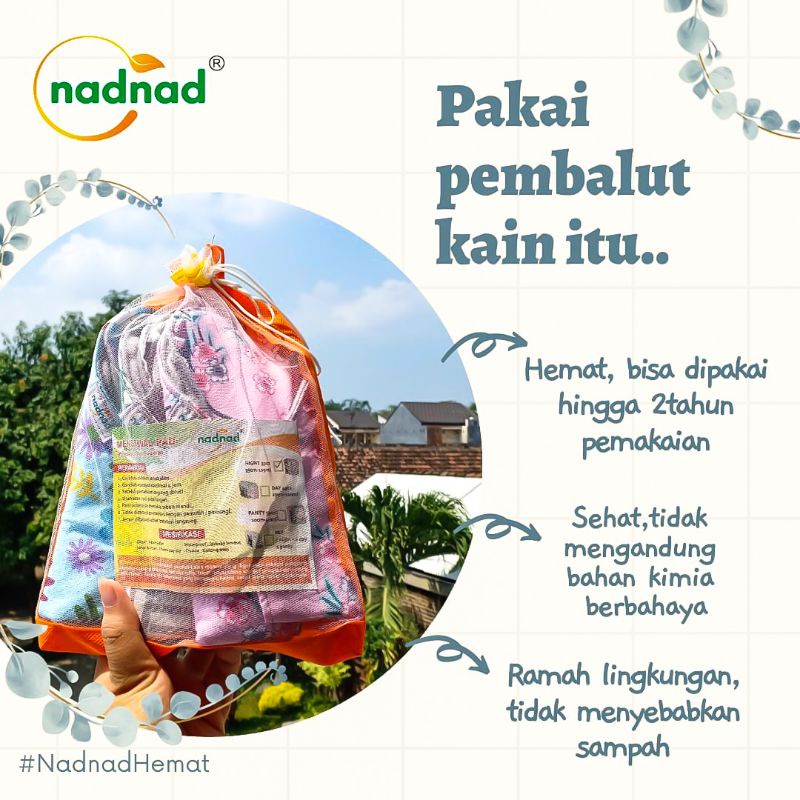 Pembalut Kain Wanita Menspad Nadnad Day 27 cm isi 4