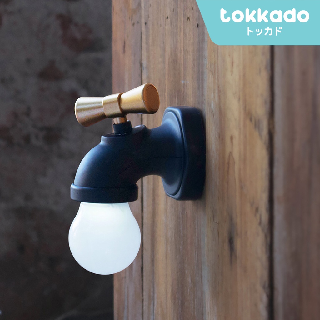TOKKADO Mizu Lampu Tidur Keran Air Tempel Dinding LED USB Charging Unik Lucu Estetik