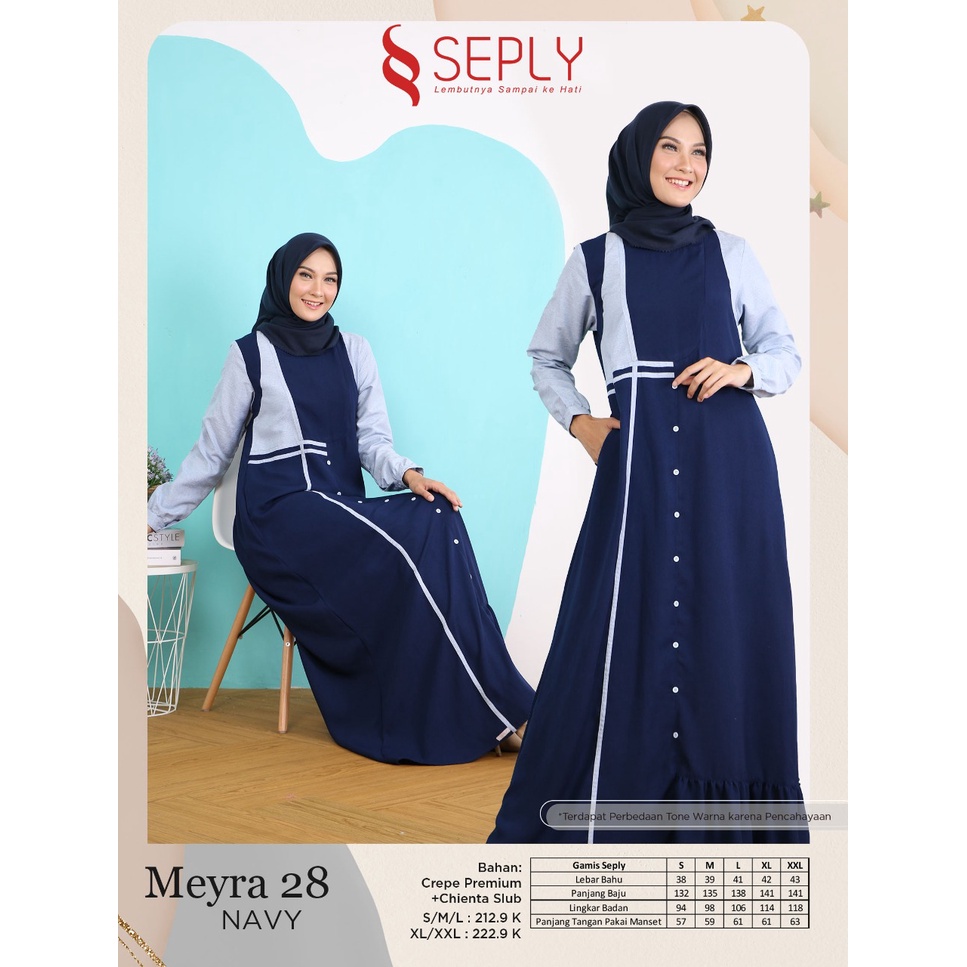 GAMIS TERBARU 2021 SEPLY MEYRA 28 NAVY