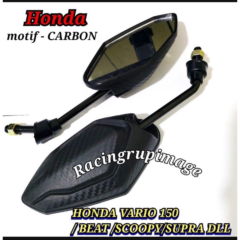 Spion Vario 150 Carbon Variasi Tangkai Panjang Universal Honda Scoopy Beat PCX supra