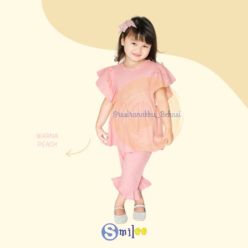 Setelan Anak Linen Smilee Bella Mix Warna 1-5