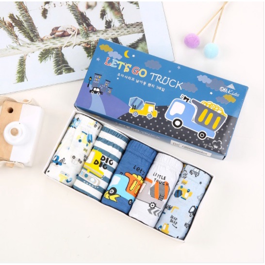 Celana Dalam Anak laki laki cowo box (5 pcs) umur 0-14 Tahun Dino impor Premium