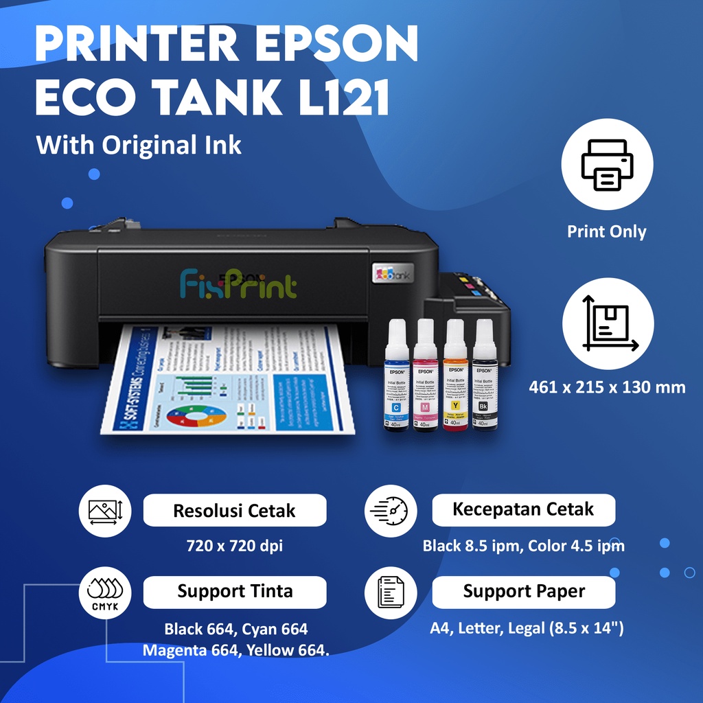 Jual Printer Epson L120 Hitam Print Warna Infus Modif Ink Tank Pabrik Resmi Shopee Indonesia 8858