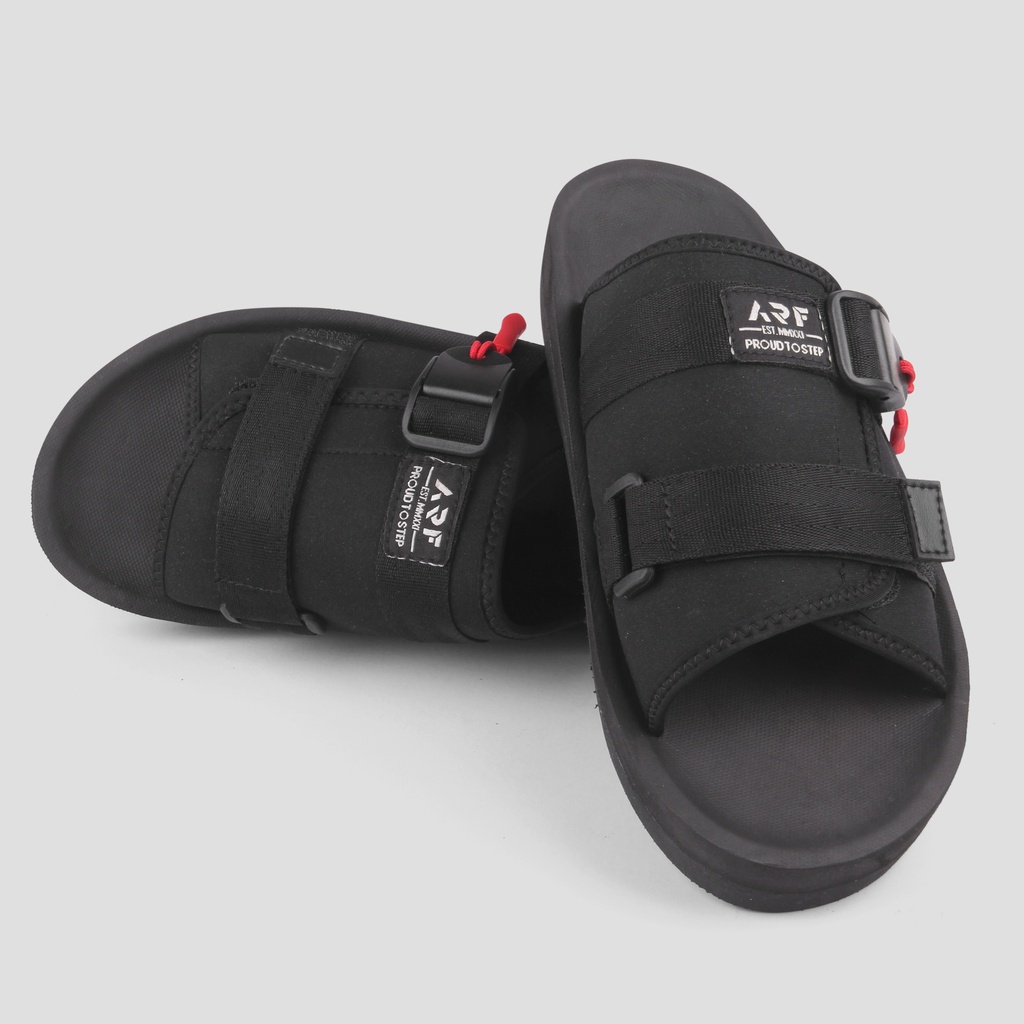 Marco Black | Sendal Gunung Original Black Santai Kasual Pria/Cowok - Sandal Footwear | FORIND ARF