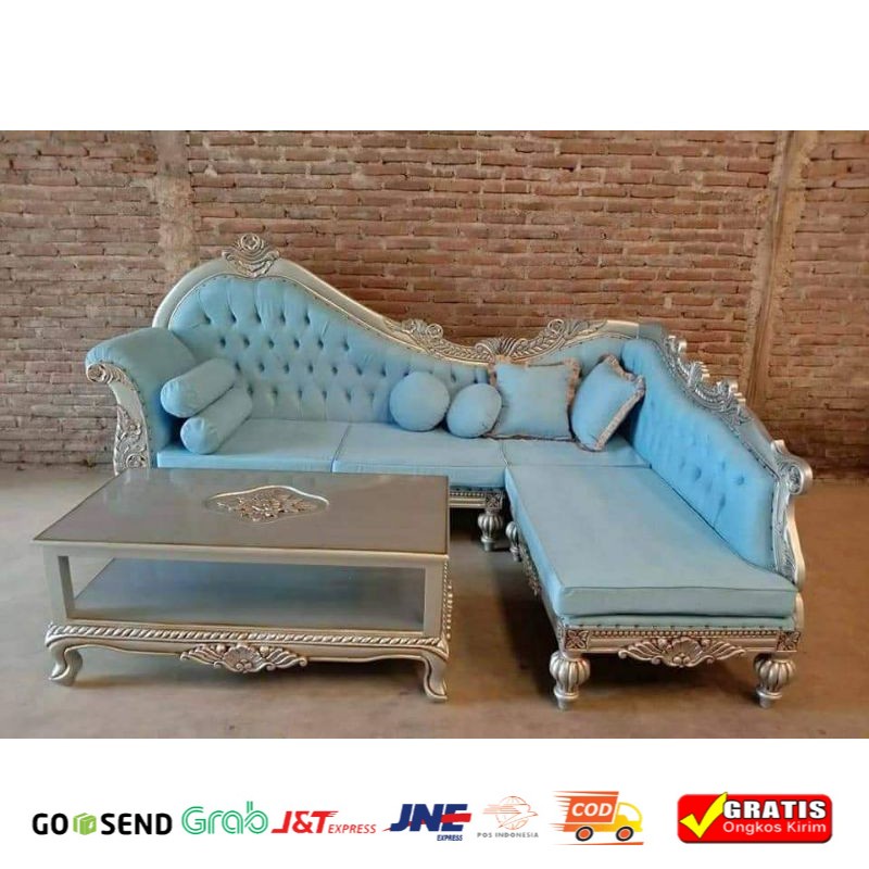 KURSI TAMU SUDUT UKIR JEPARA / KURSI TAMU L JATI / KURSI TAMU UKIR / KURSI MEWAH