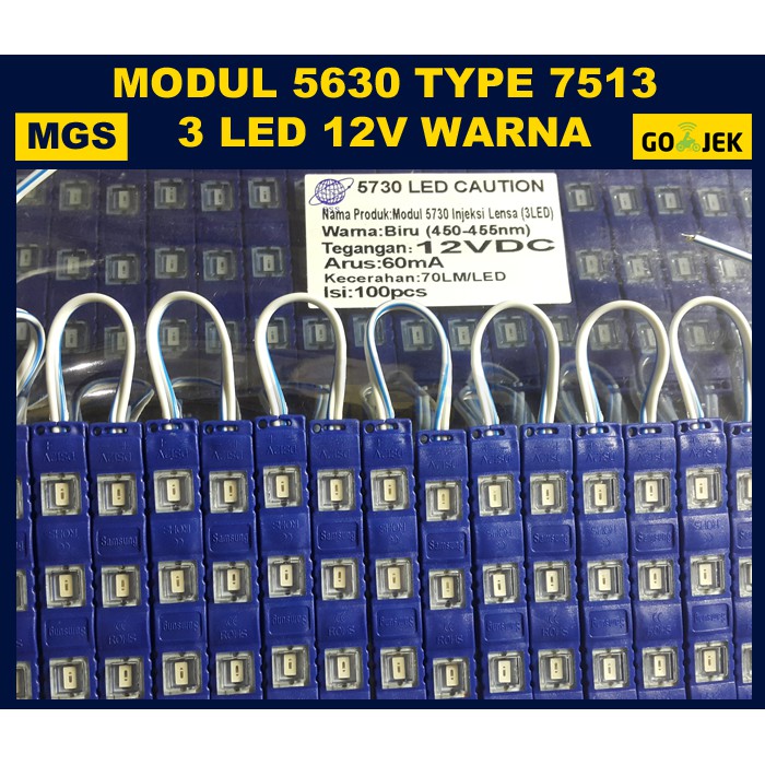 100PC Modul 5630 Injeksi 12V 3 LED Warna