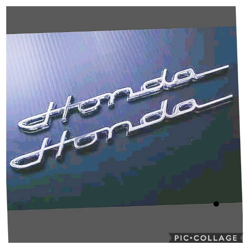 sepasang emblem tulisan honda latin warna chrome