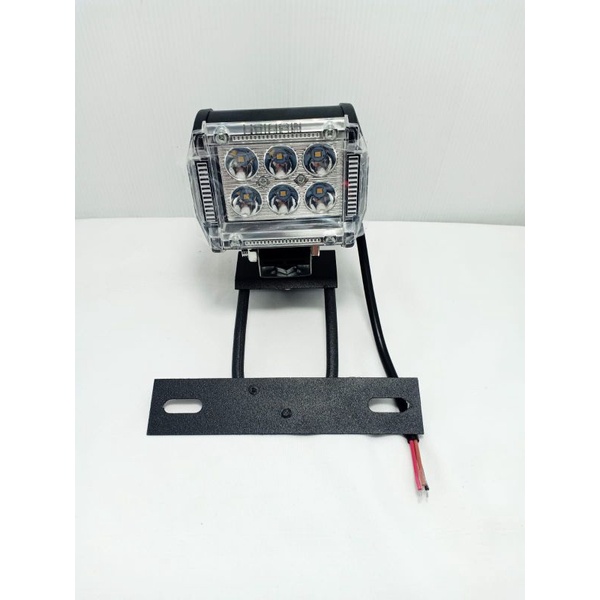 paket breket plat nomor RX king + lampu tembak kotak 6 mata Led