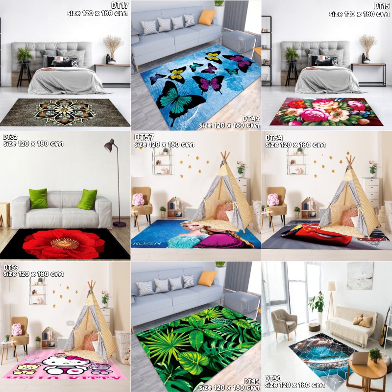 Karpet Santai 120X180 Cm Karpet Assorted Design Karpet Murah Karpet Bulu Tipis karpet ruang tamu karpet alas tidur