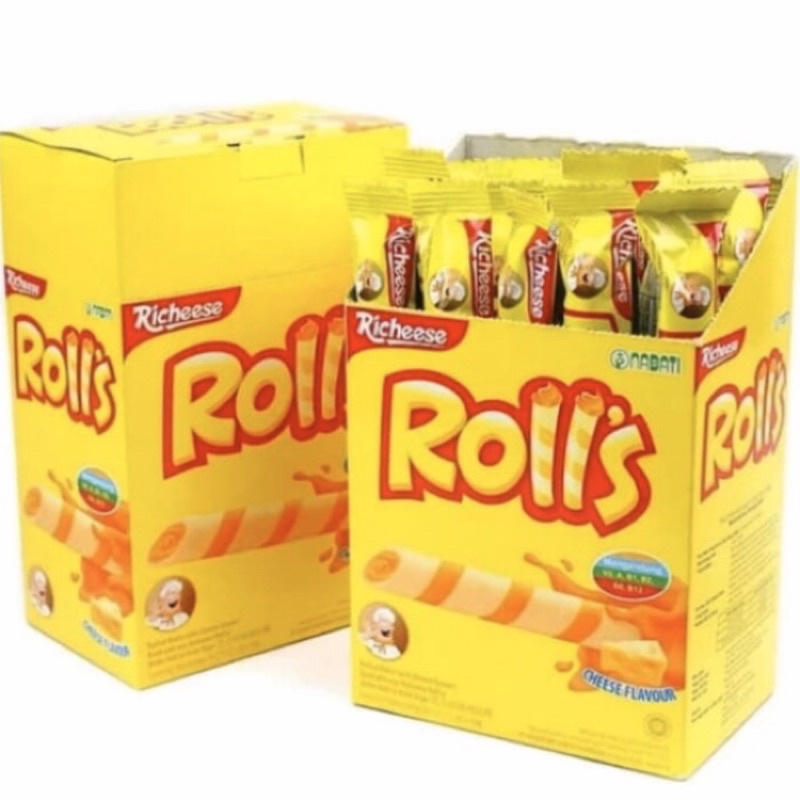 

Richeese Nabati Rolls Keju 20pcs per pcs 8gr / richeese nabati rolls murah solo / rolls snack / rolls murah solo