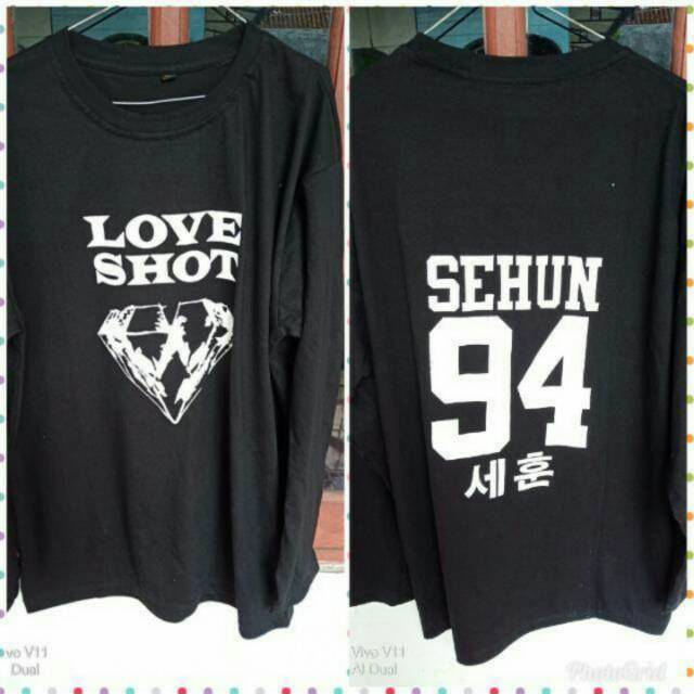 Tshirt exo love shot/kaos exo love shot/sehun/chanyeol/d.o/baekhyun/suho
