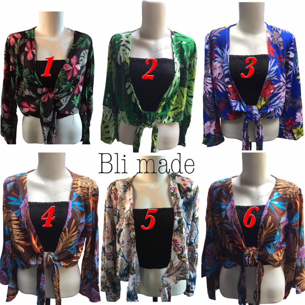 Made in Bali - Atasan Outer Pendek Lengan Panjang / Kardigan Pantai / Cardigan