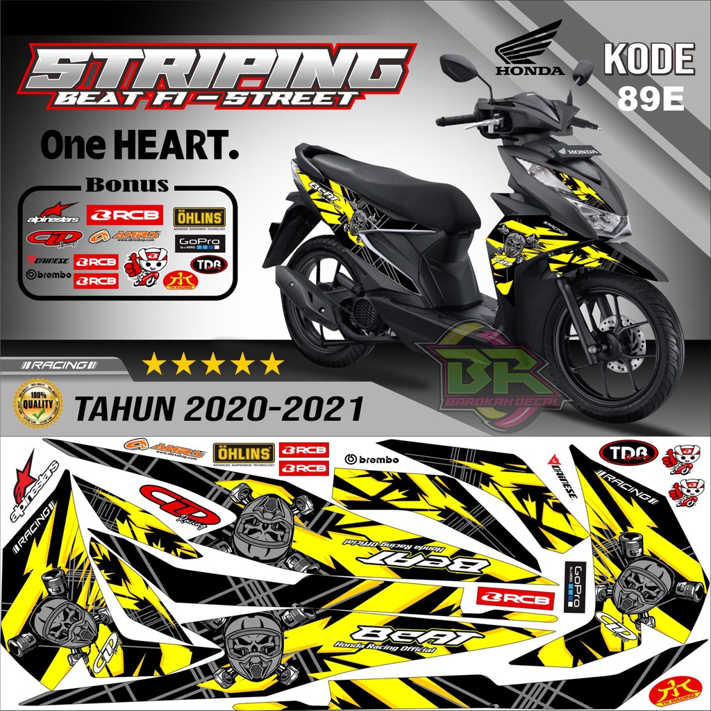 Striping Beat New 2020-2023 Stiker Lis Beat New Variasi kode 89