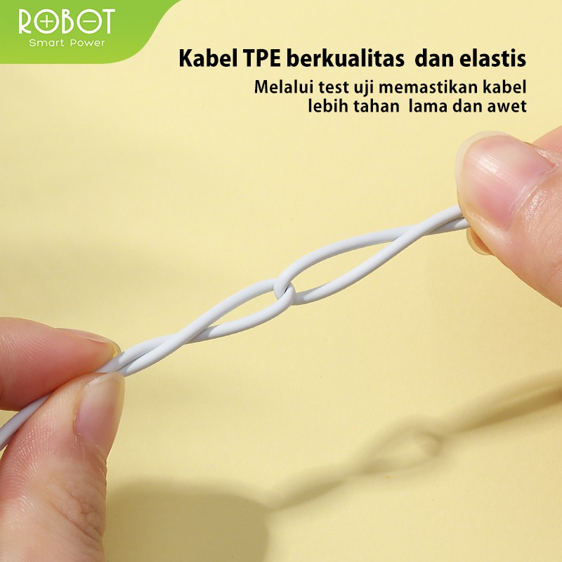 Robot Wired Earphone RE502 White Stereo Bass Earphone Original - Garansi 1 Tahun