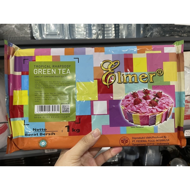 

Elmer Cokelat Compound Rasa Teh Hijau Greentea 1kg warna hijau