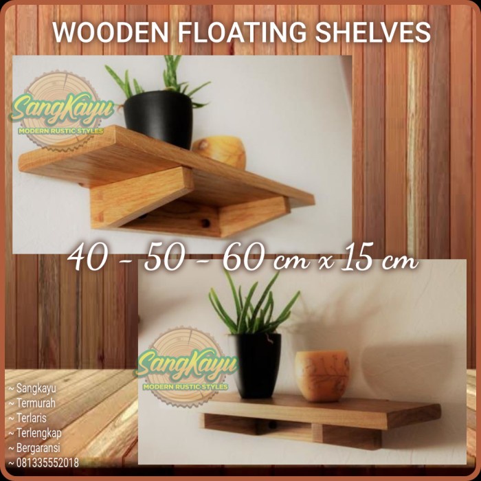 Rak dinding minimalis rak kayu serbaguna floating shelves Rak tanaman2