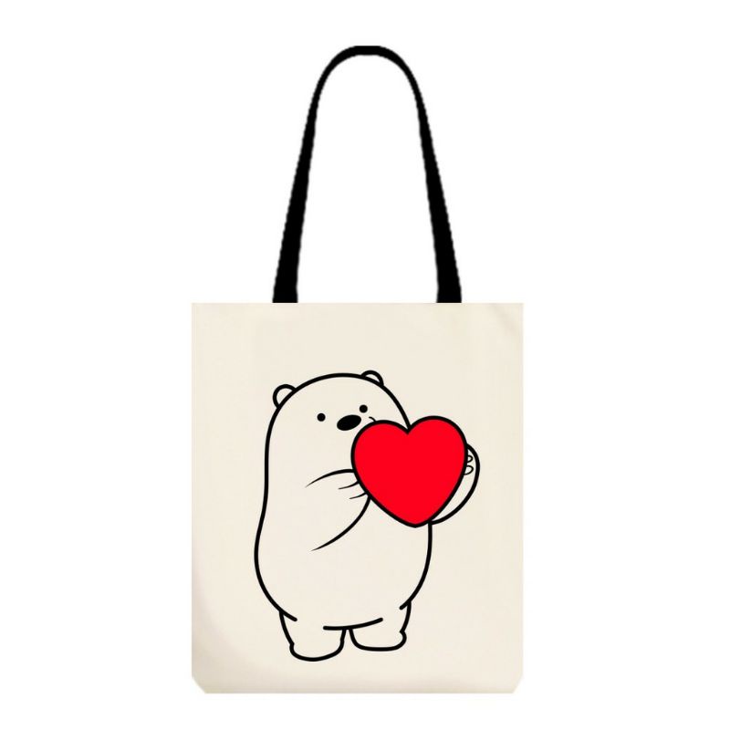 Arifirn Bear Love - Tas Tote Bag Wanita Murah (Resleting)