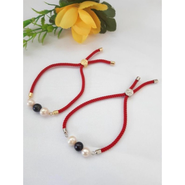 BERSERTIFIKAT GELANG SERUT MUTIARA LOMBOK GELANG NILON UNGU MERAH HITAM MUTIARA LOMBOK MUTIARA TAWAR