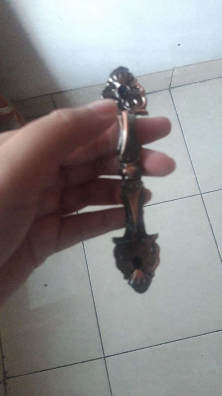 Handle Tarikan Meja Laci Lemari Chrome Emas Antik