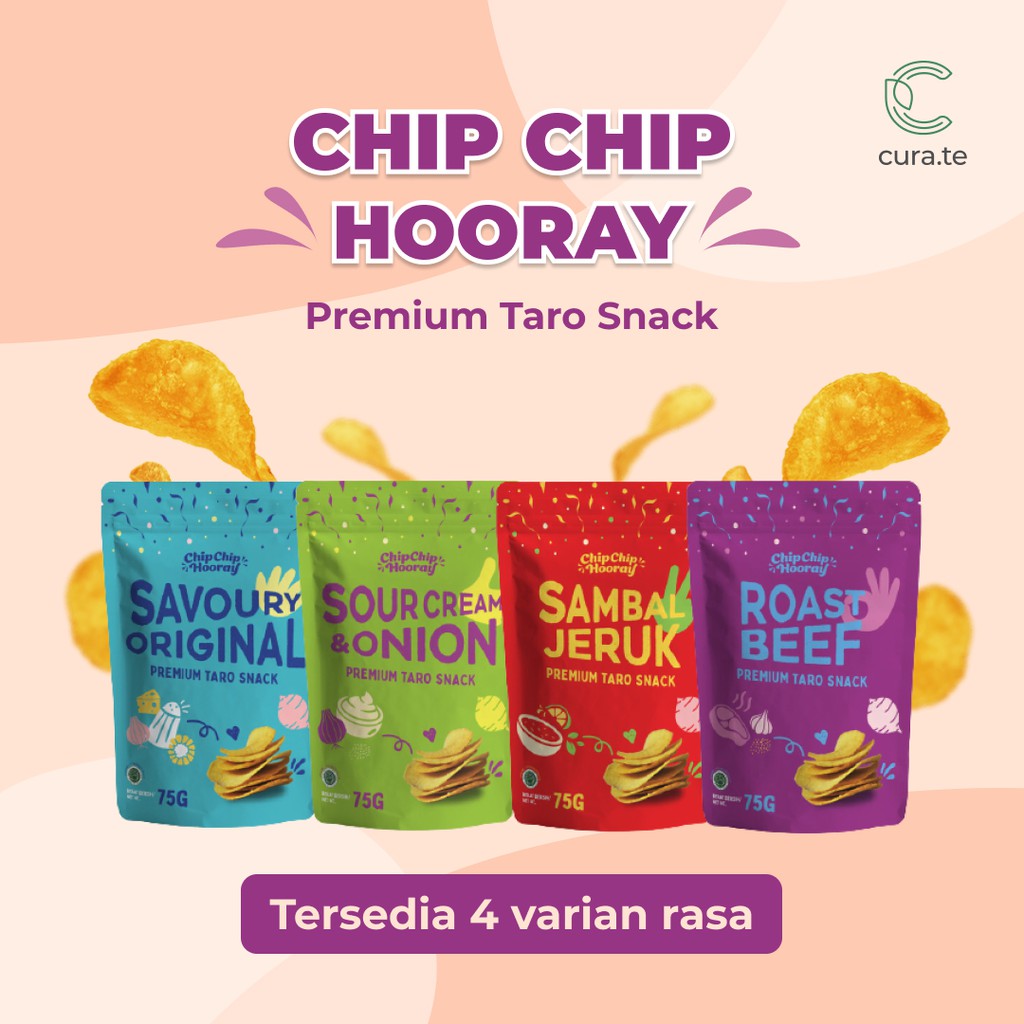 CHIP CHIP HOORAY KERIPIK TALAS PREMIUM | TARO SNACK  CEMILAN MAKANAN DIET KRIPIK