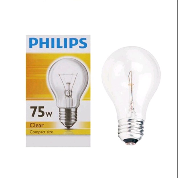 Lampu Philips Clear / Lampu Pijar Classic 5/25/75/100 Watt - FIT E27