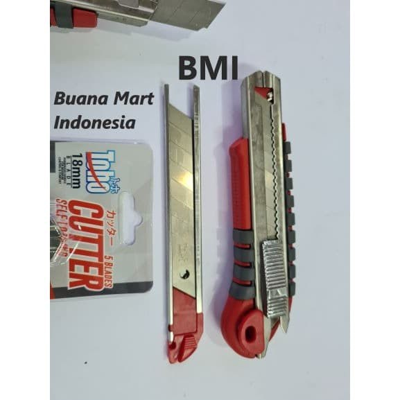 

Pisau Cutter PREMIUM Toho 5 Blades Red Isi Cuter Lima Blade Merah
