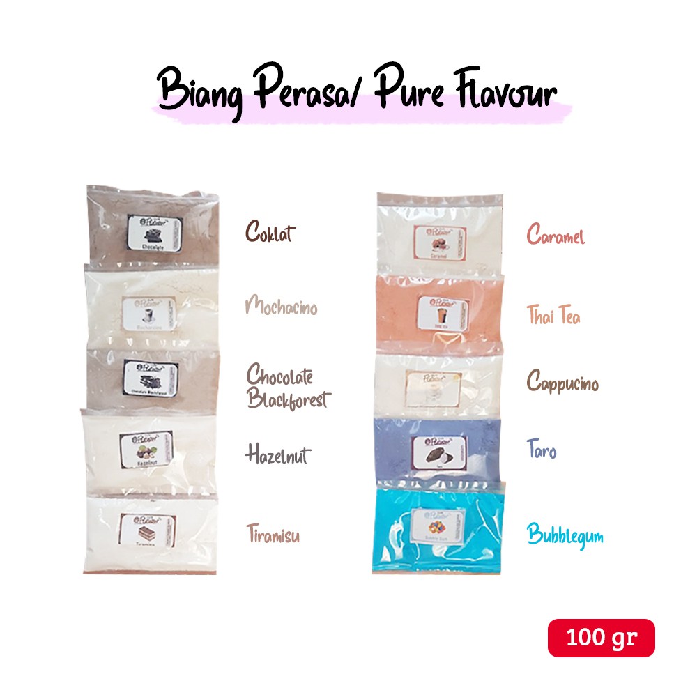 

Biang Perasa/ Pure Flavour Rasa Kopi, Teh, Coklat, Susu, Dll (100 gr)